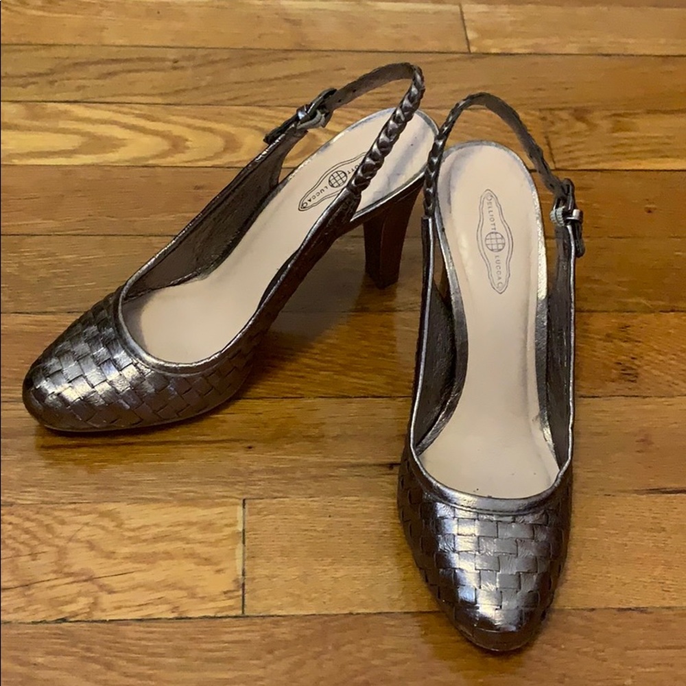 Bundle 3 for $30 Elliot Luca  Slingback Heels Pewter Silver 7.5 ModCloth